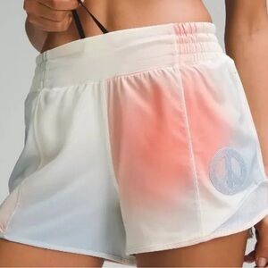 Lululemon Hotty Hot Shorts- Tie Dye with Peace Sign- Lined with pockets